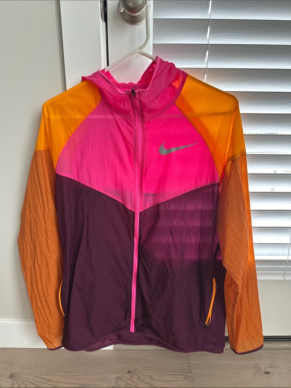 Nike Pink, Orange & Plum Colorblock Windbreaker